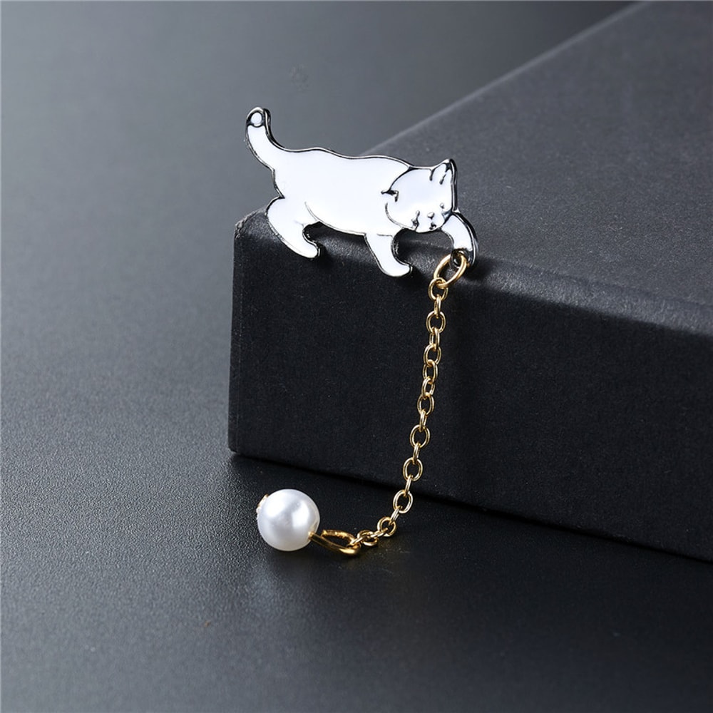 Cartoon Cat Enamel Pin For Women Girls Fashionable Kitten Backpack Collar Brooch Jewelry Gift 2