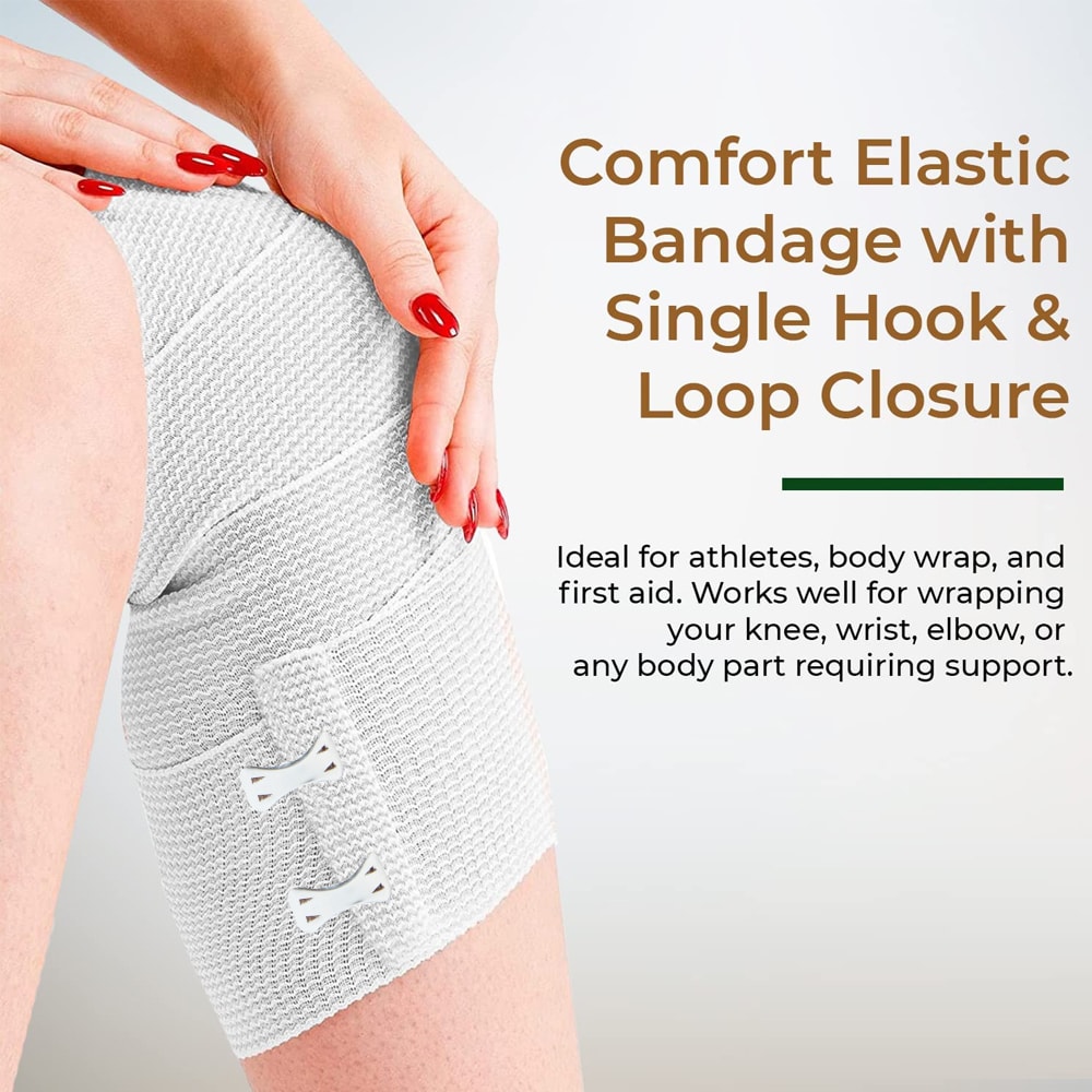 Elastic Compression Bandage Wrap For Sports Injuries Ideal For Sprains Calf Ankle And Foot Support 4