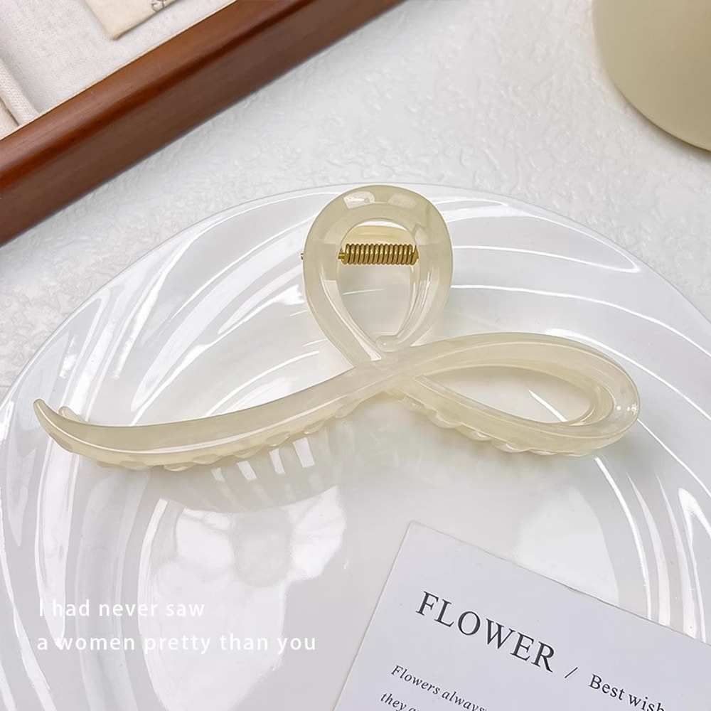 Elegant Jelly Color Bow Hair Claw Fashionable Hair Clip for Women and Girls Sweet Bow Hairpin Accessory