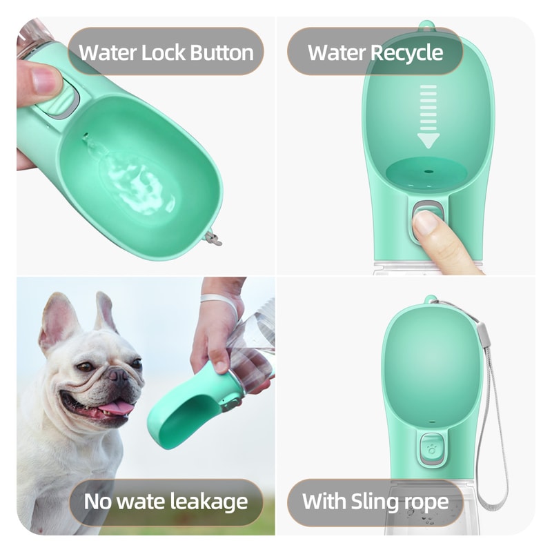 Leakproof Dog Water Bottle For Pet Dogs Cats Travel Feeder For Pug Chihuahua Labrador 2