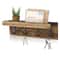 Rustic Wood Key Holder Wall Shelf Farmhouse Floating Home with Hooks
