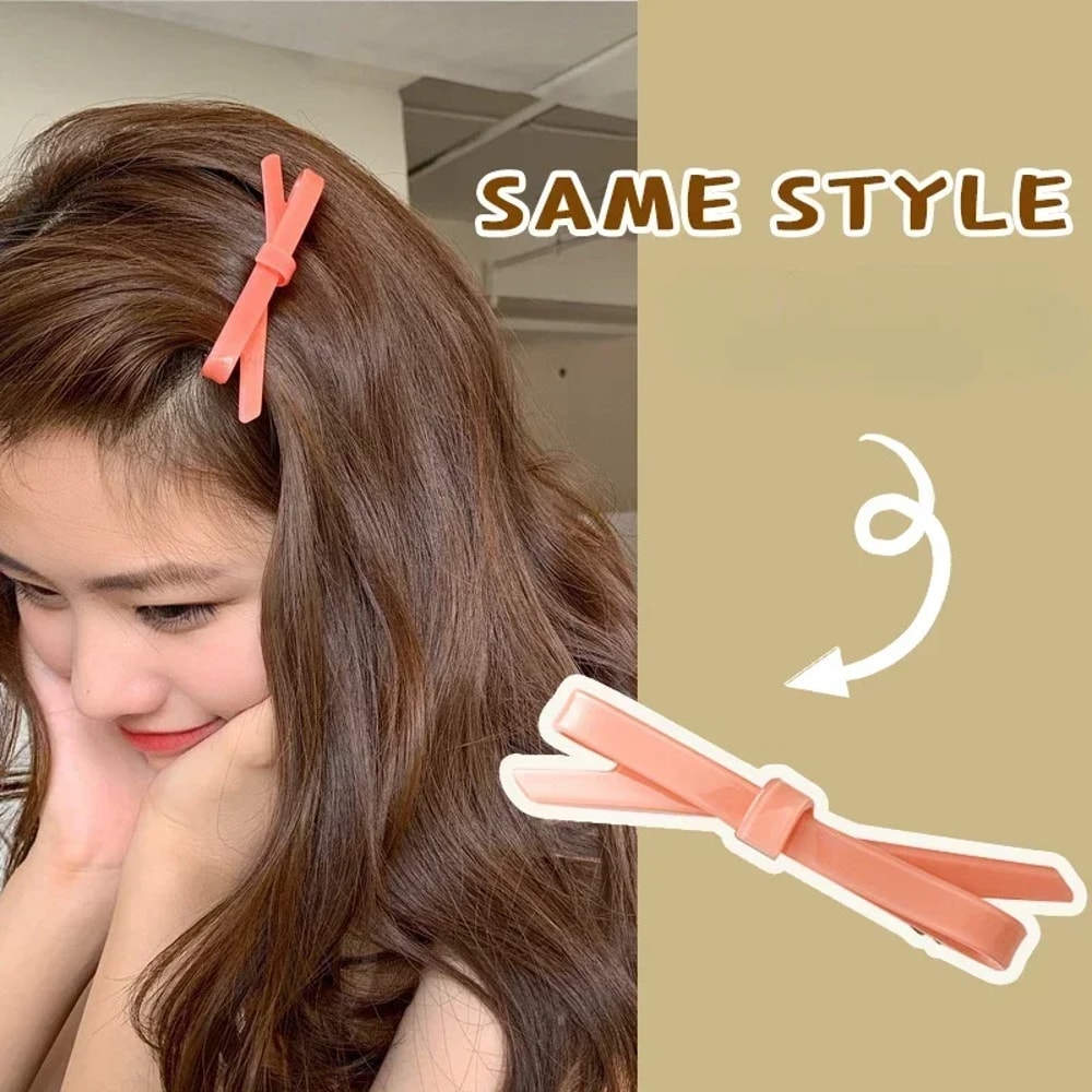 Korean Hairpin Headdress Clip for Girls, Influencer Style Bow Head Clip, Perfect for Banged Hairstyles and Side Clips