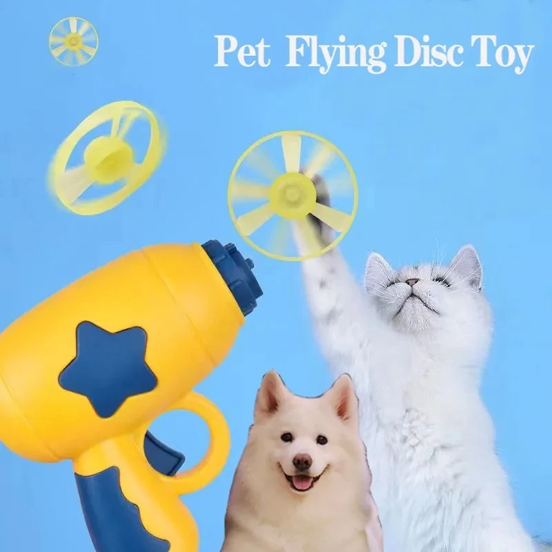 Interactive Flying Disc Toy for Cats | Mini Launching Pet Training Toy for Kitten Games
