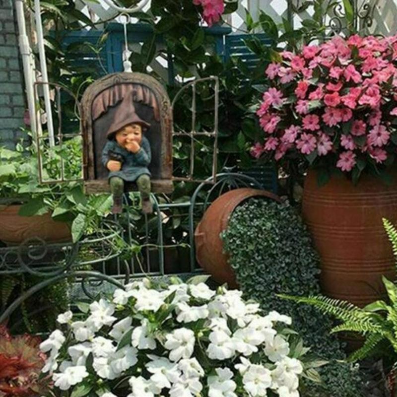 Creative Garden Elf Statue Outdoor Tree Hugging Decoration for Yard, Porch & Courtyard