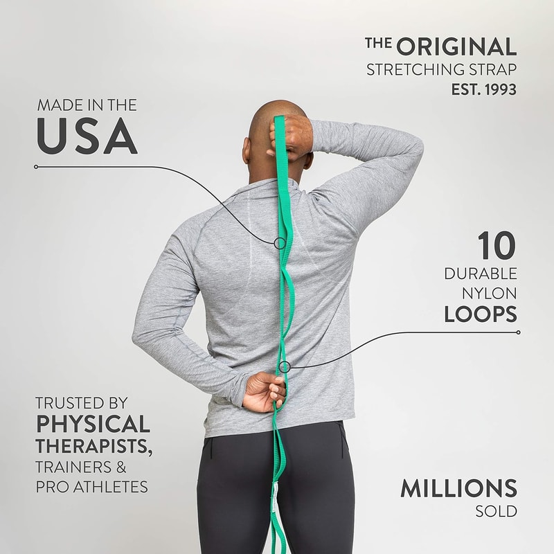 USA-Made Yoga Stretching Strap for Flexibility & Recovery | Boost Posture & Mobility