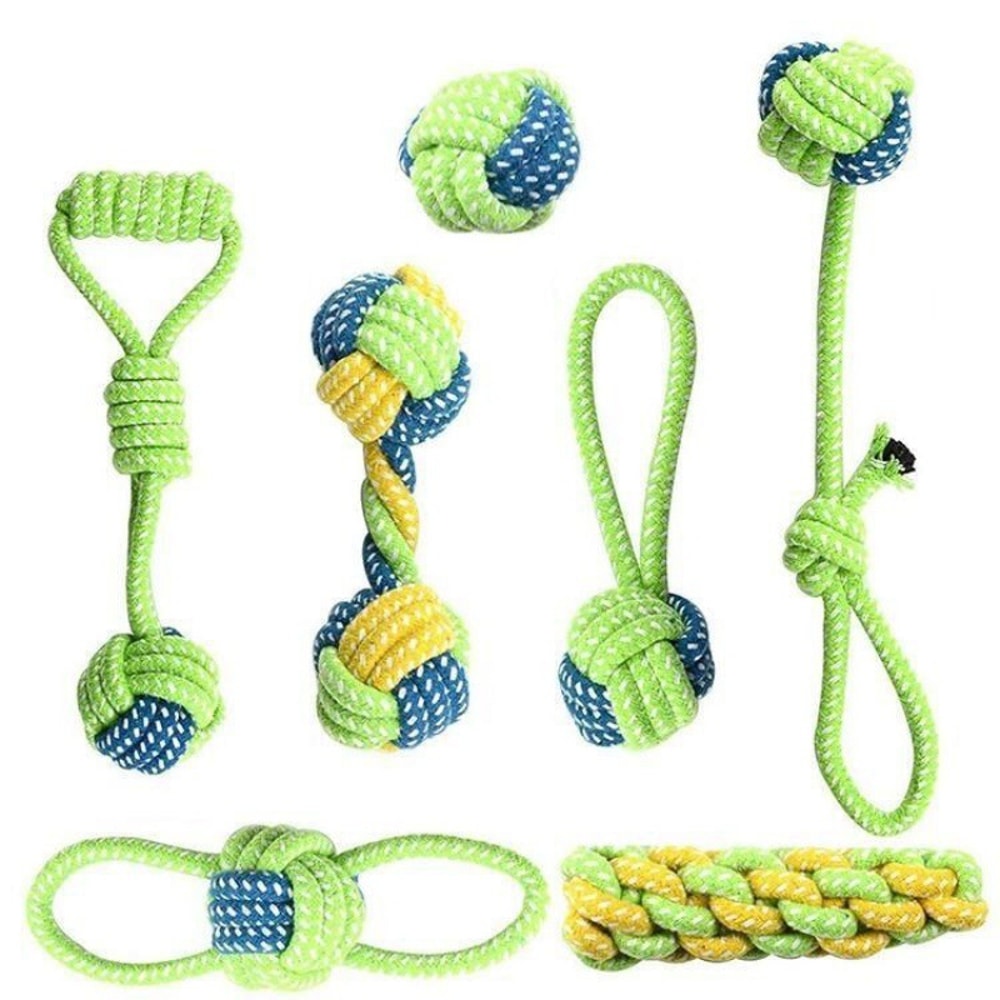 Interactive Cotton Rope Dog Toy Ball And Toothbrush Chew For Small And Large Dogs 0