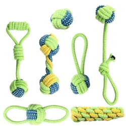 interactive cotton rope dog toy ball and toothbrush chew for small and large dogs