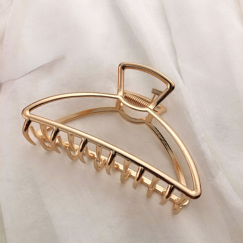 Elegant Gold Color Hollow Geometric Hair Claw for Women Metal Hairpin, Fashion Hair Accessories