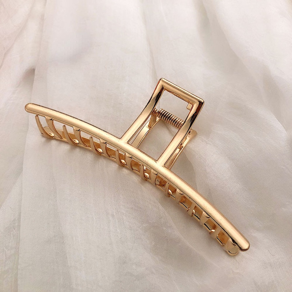Elegant Gold Color Hollow Geometric Hair Claw for Women Metal Hairpin, Fashion Hair Accessories