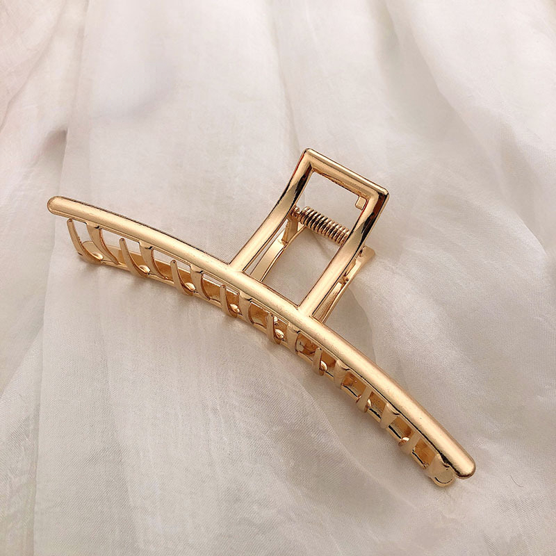Elegant Gold Color Hollow Geometric Hair Claw for Women Metal Hairpin, Fashion Hair Accessories