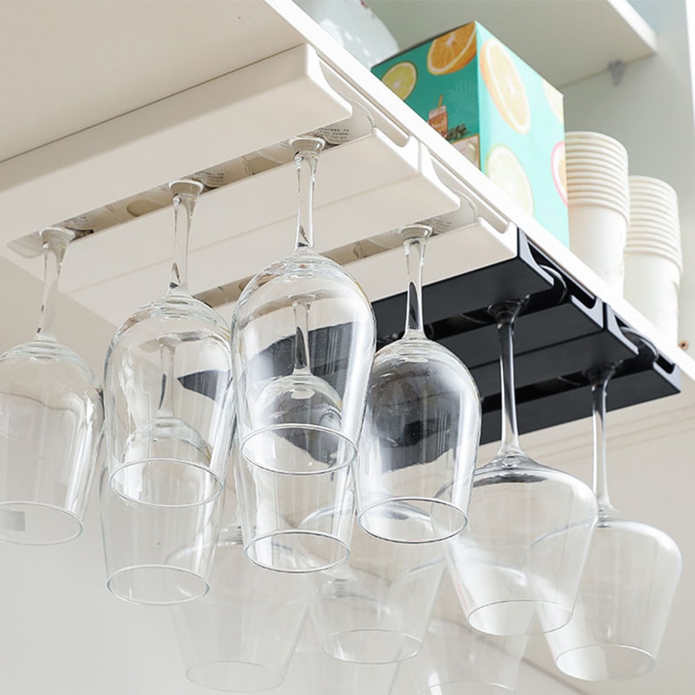 SpaceSaving Stemware Wall Display Reinforced Plastic Wine Glass Holder For Kitchen Bar Storage 5