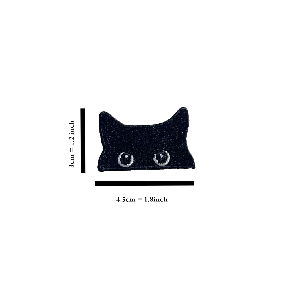 Embroidered Black Cat Patch Cute Iron-On Patch for Clothing, Jeans, & Jackets