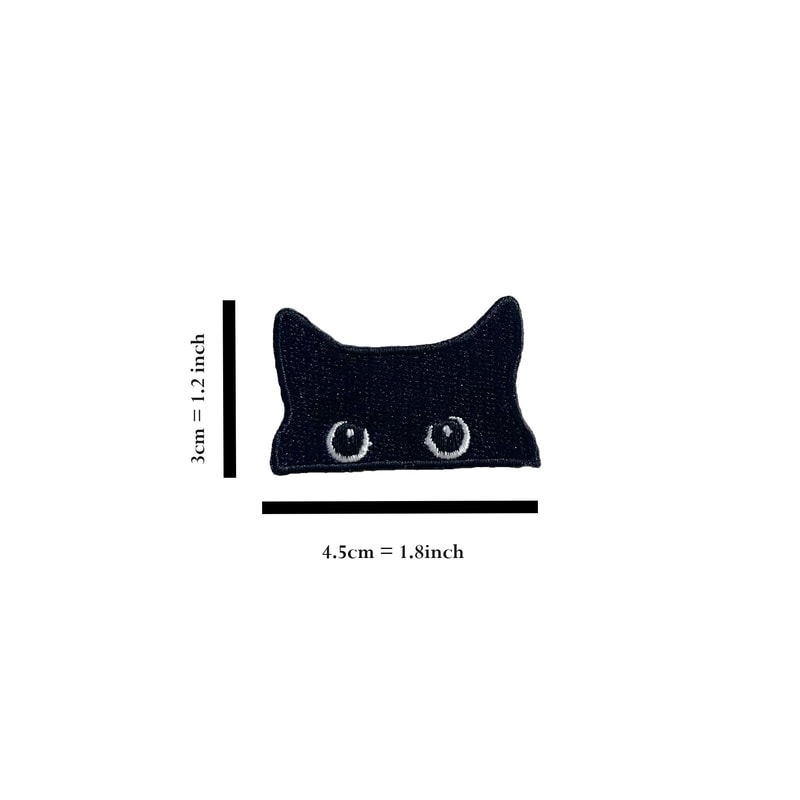 Embroidered Black Cat Patch Cute Iron-On Patch for Clothing, Jeans, & Jackets