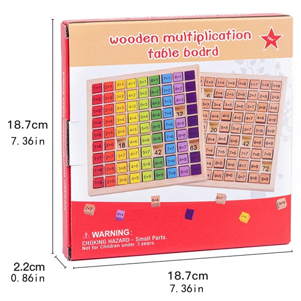 Montessori Educational Wooden Math Toys for Kids – Multiplication Table & Arithmetic Teaching Aid
