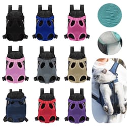 double shoulder breathable portable travel pet backpack carrier for small dogs & cats