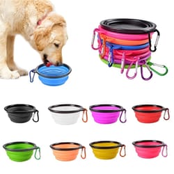 portable collapsible pet food bowl durable silicone cat & dog travel water and food dish