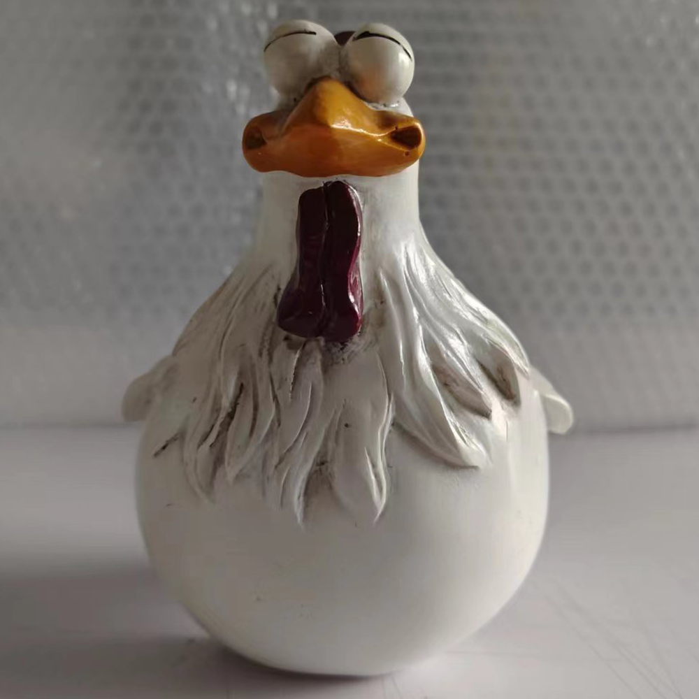 Funny Chicken Fence Decor Statue – Resin Farmyard Hen Sculpture for Garden, Yard & Home Decoration