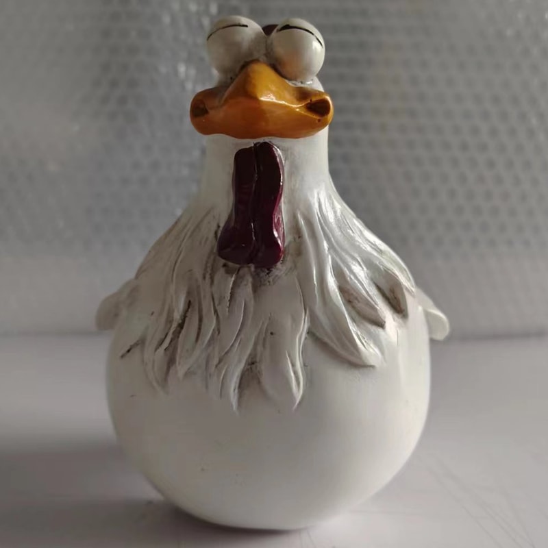Funny Chicken Fence Decor Statue – Resin Farmyard Hen Sculpture for Garden, Yard & Home Decoration
