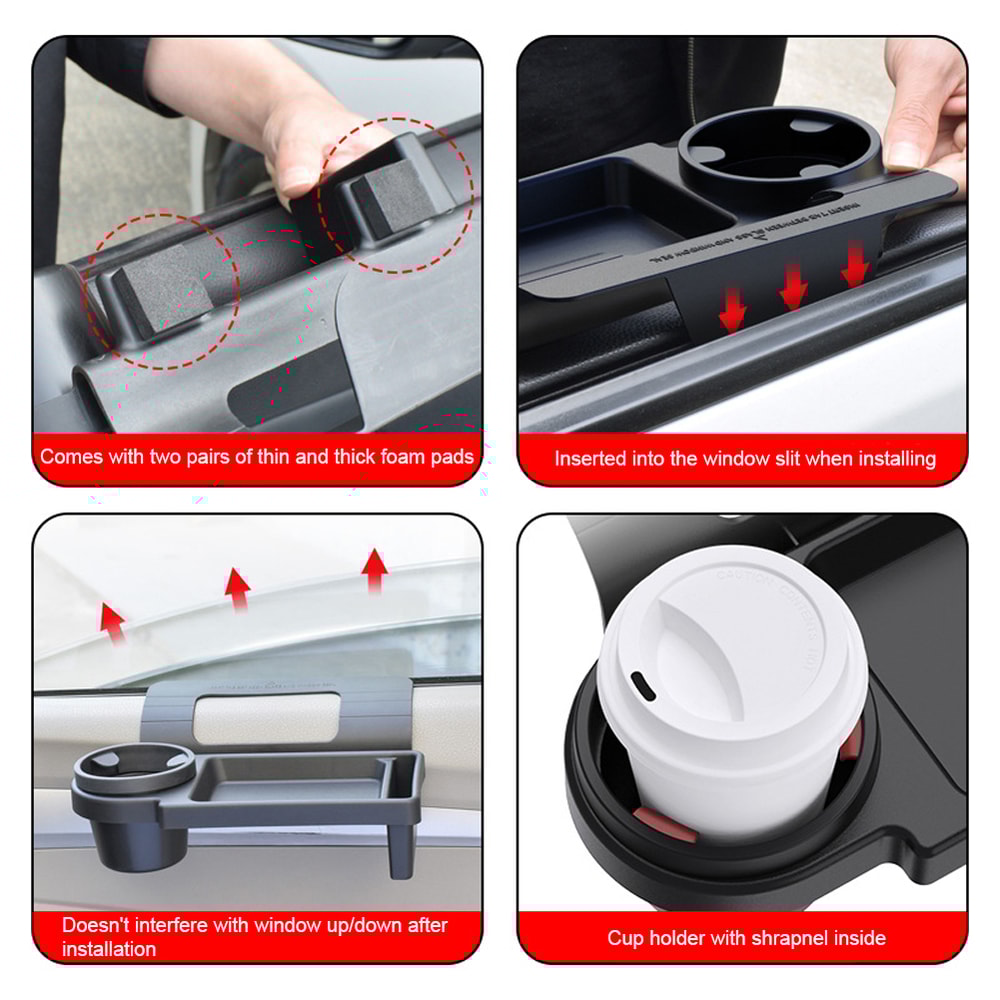 Multi-Functional Car Organizer with Cup Holder Window Storage Pocket & Hanging Rack for Car Interior