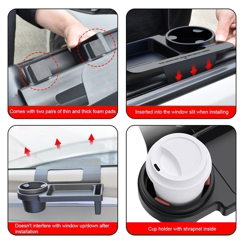 Multi-Functional Car Organizer with Cup Holder Window Storage Pocket & Hanging Rack for Car Interior