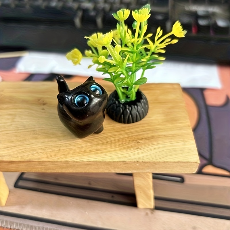 Handcrafted Wooden Kitten Figurine - Perfect Cat Decor & Gift Idea
