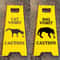 Funny Cat Vomit Sign Bright Yellow Yard Sign for Dogs & Cats