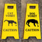Funny Cat Vomit Sign Bright Yellow Yard Sign for Dogs & Cats