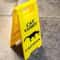 Funny Cat Vomit Sign Bright Yellow Yard Sign for Dogs & Cats