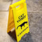 Funny Cat Vomit Sign Bright Yellow Yard Sign for Dogs & Cats