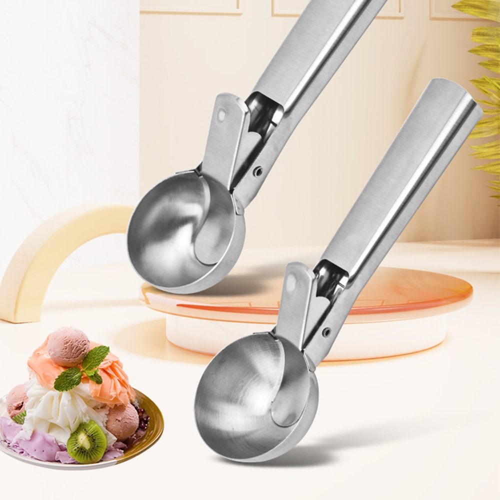 Dualpurpose Stainless Steel Ice Cream Scoop Multifunctional Fruit Scoop Kitchen Tool 0