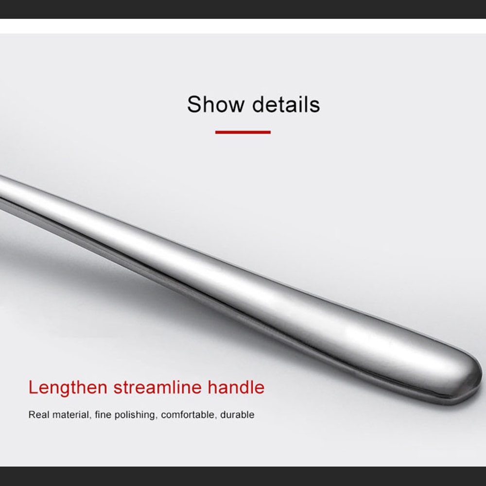 Stainless Steel Long Handle Soup Ladle Thickened Hot Pot Spoon for Hotel, Home Kitchen Use