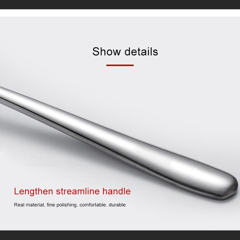 Stainless Steel Long Handle Soup Ladle Thickened Hot Pot Spoon for Hotel, Home Kitchen Use