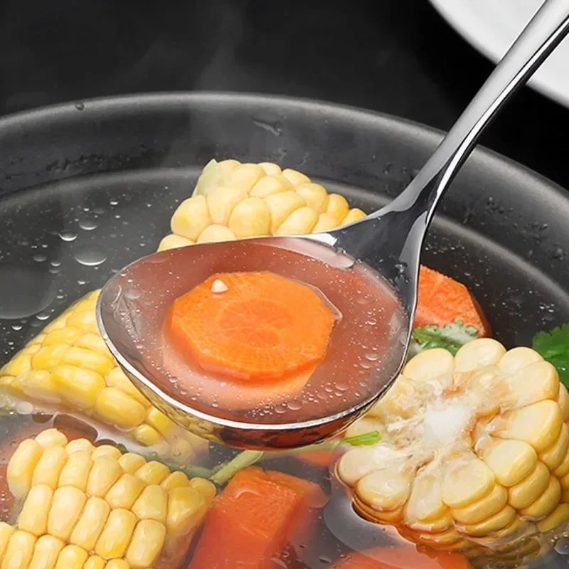 Stainless Steel Long Handle Soup Spoon Premium Hot Pot Scooper Colander For Kitchen Dining 1