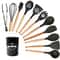 Silicone Cooking Utensils Set for Non-stick Cookware, Heat-Resistant Black Kitchen Tools