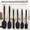Silicone Kitchen Scraper & Spatula Set Premium Non-Integrated Baking Tools with Oil Brush for Easy Baking & Cooking