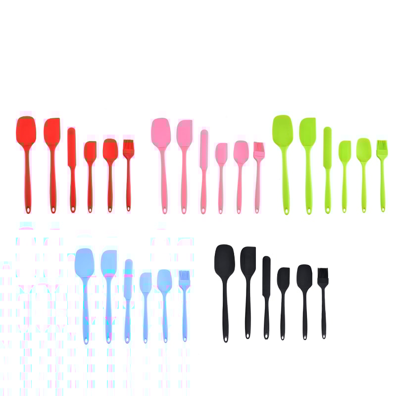Silicone Kitchen Scraper & Spatula Set Premium Non-Integrated Baking Tools with Oil Brush for Easy Baking & Cooking