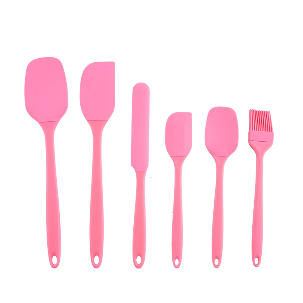 Silicone Kitchen Scraper & Spatula Set Premium Non-Integrated Baking Tools with Oil Brush for Easy Baking & Cooking