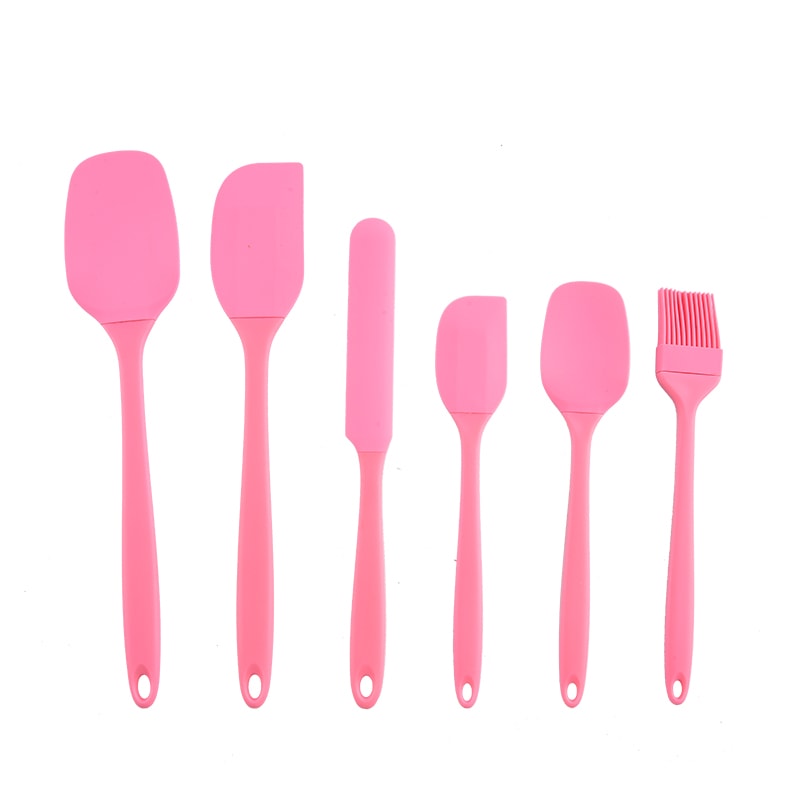 Silicone Kitchen Scraper & Spatula Set Premium Non-Integrated Baking Tools with Oil Brush for Easy Baking & Cooking