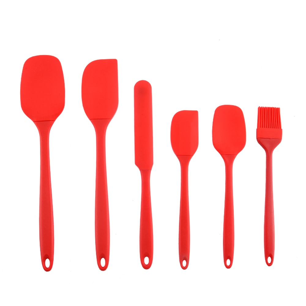 Silicone Kitchen Scraper & Spatula Set Premium Non-Integrated Baking Tools with Oil Brush for Easy Baking & Cooking