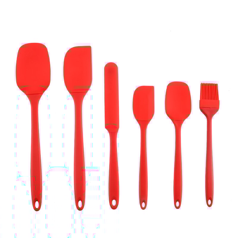 Silicone Kitchen Scraper & Spatula Set Premium Non-Integrated Baking Tools with Oil Brush for Easy Baking & Cooking