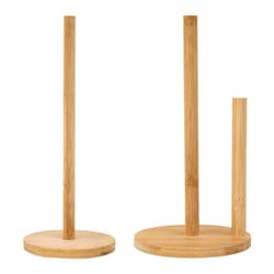 wooden paper towel holder for kitchen & bathroom vertical stand for tissue rolls
