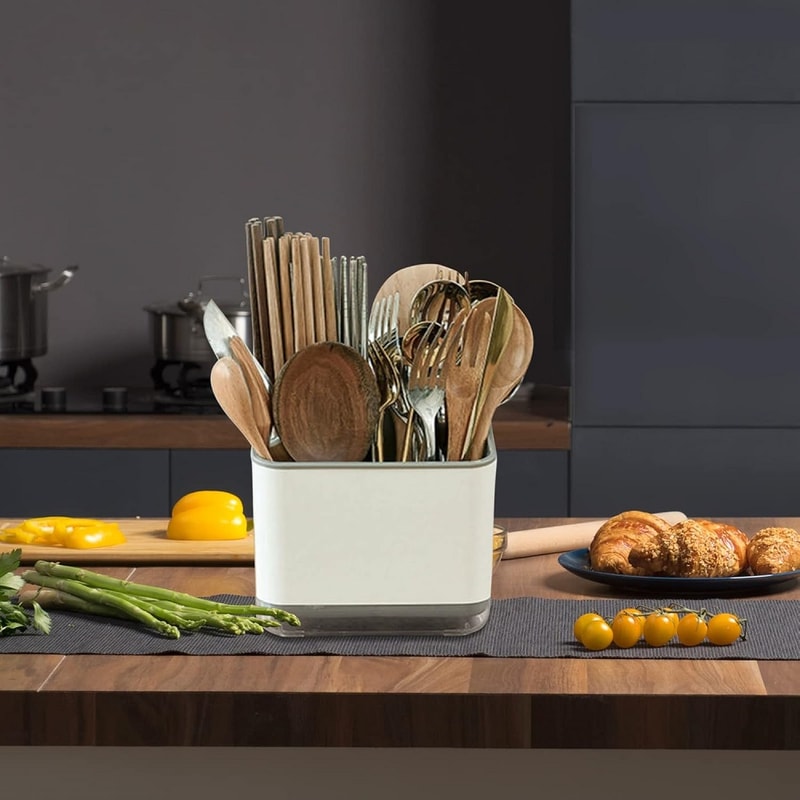 Double-Layer Detachable Chopstick Holder & Cutlery Organizer Compact Kitchen Storage Rack