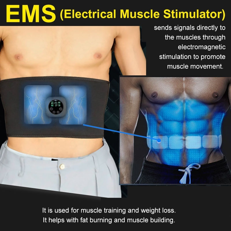 EMS Muscle Stimulator Abdominal Toning Belt Smart Abs Trainer for Weight Loss & Home Fitness