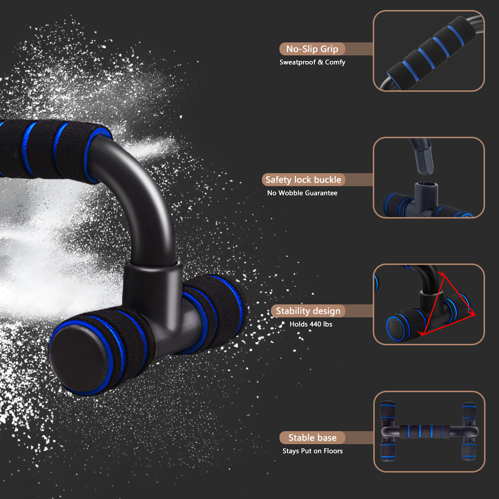 Push-Up Bars with Non-Slip Foam Handles for Arm, Chest & Shoulder Training | Fitness Press Up Stand for Home Gym