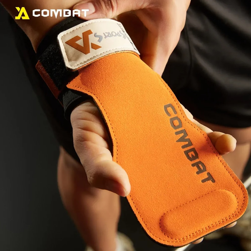 Cowhide Gym Gloves for Weightlifting, Anti-Skid Grip, Professional Palm Protection for Deadlifts and Workouts