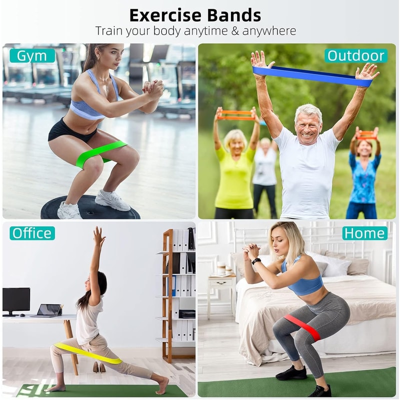 Resistance Bands Set Premium Elastic Loop Bands for Strength Training, Yoga, & Full-Body Workouts