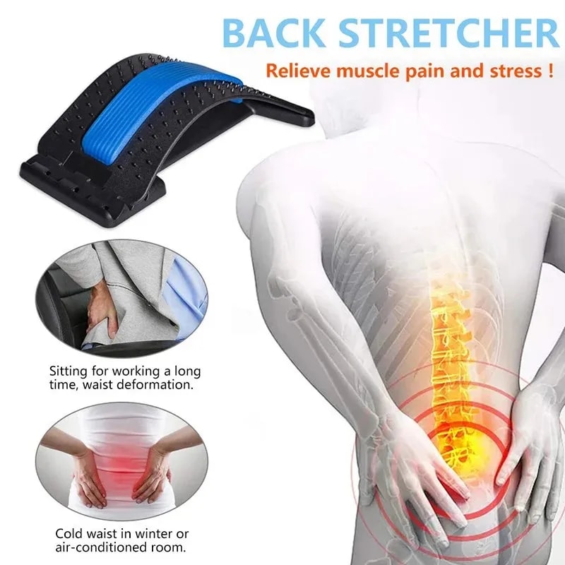 Adjustable Back Stretcher Massager for Lumbar & Neck Support