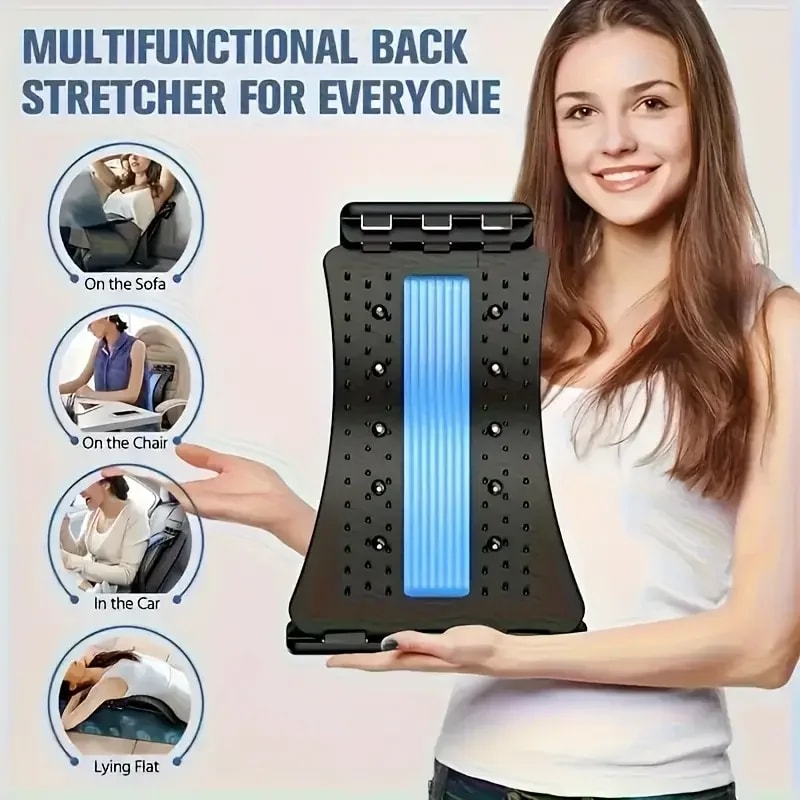 Adjustable Back Stretcher Massager for Lumbar & Neck Support