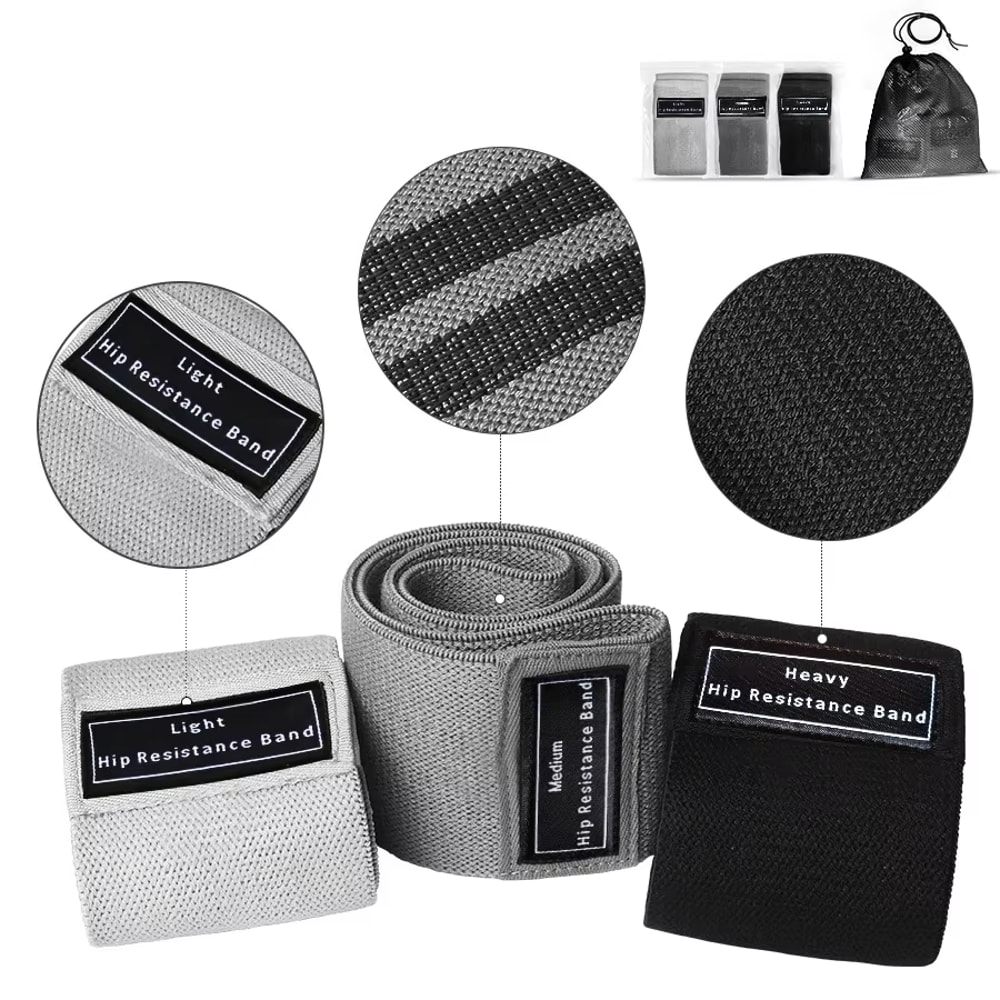 Fabric Resistance Hip Booty Bands For Glutes And Thighs Elastic Workout Bands For Squats Yoga And 3