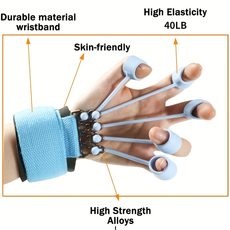 Finger Extensor Exerciser Adjustable Resistance Hand Grip Strengthener, Silicone Hand Expander for Enhanced Strength